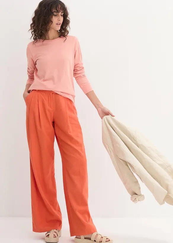 Lång topp med rund halsringning (5-pack), bonprix
