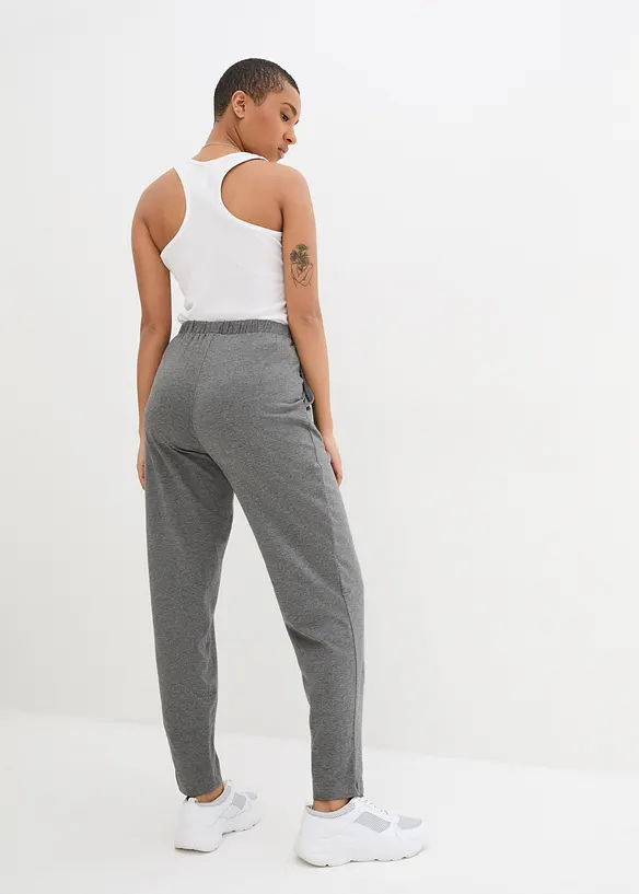 Dra på-byxa med hög midja (2-pack), bonprix