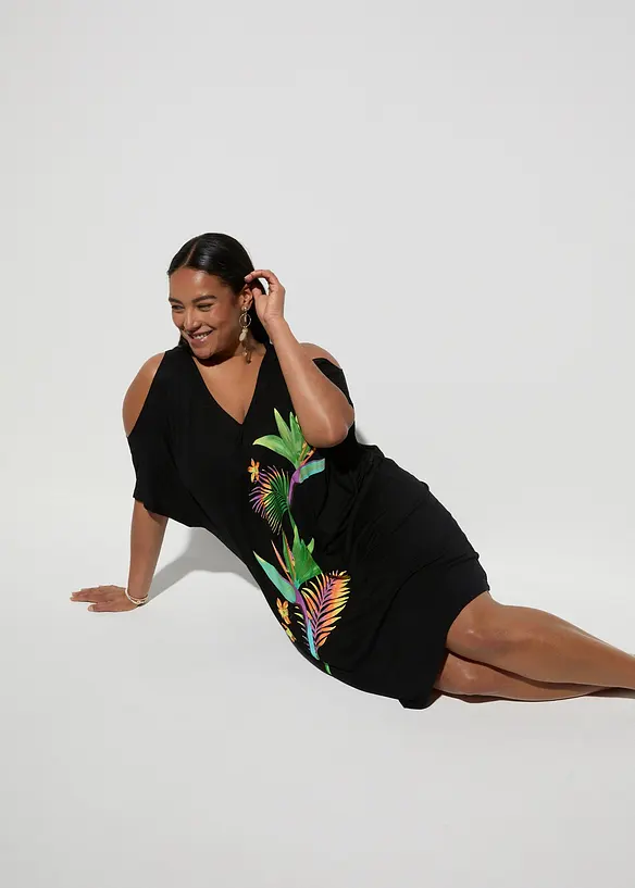 Strandkl&auml;nning med cut-outs i h&aring;llbar viskos, bonprix