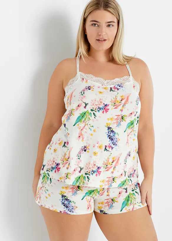 Kort pyjamas med linne, bonprix