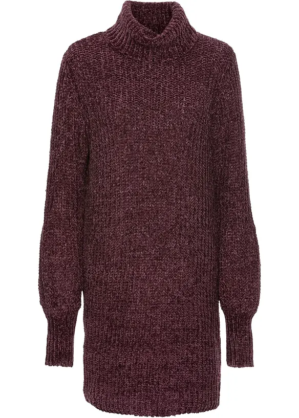 Stickad chenilleklänning i återvunnen polyester, bonprix