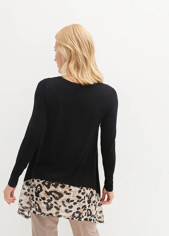 Topp av viskosmix med chiffonginfällning, bonprix