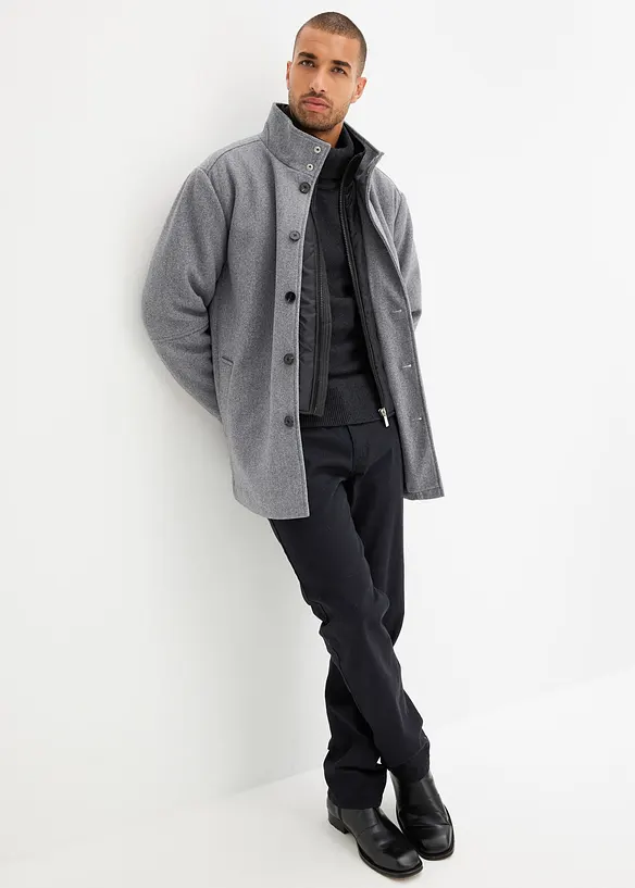 Friluftsjacka med yllelook, bonprix