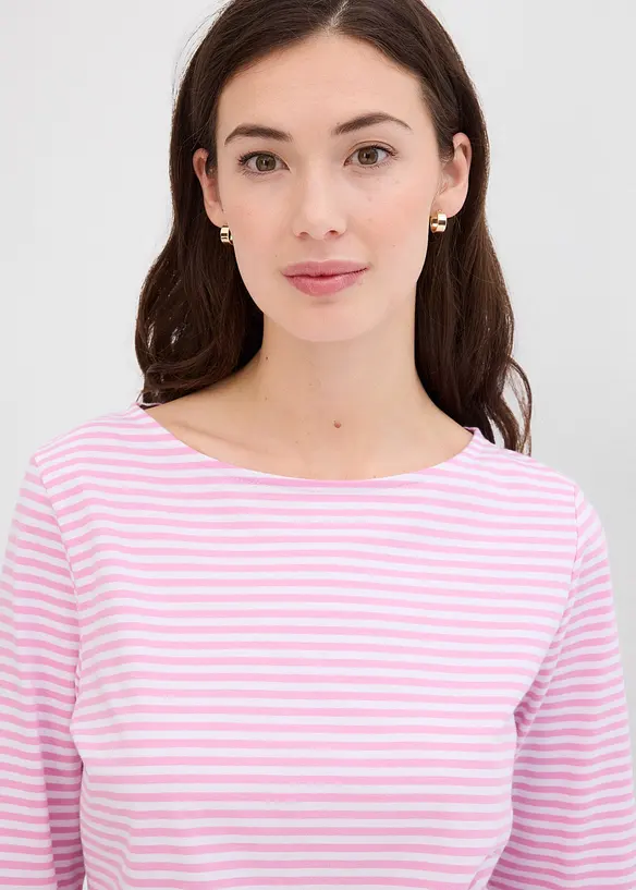 Långärmad topp i ren bomull, bonprix