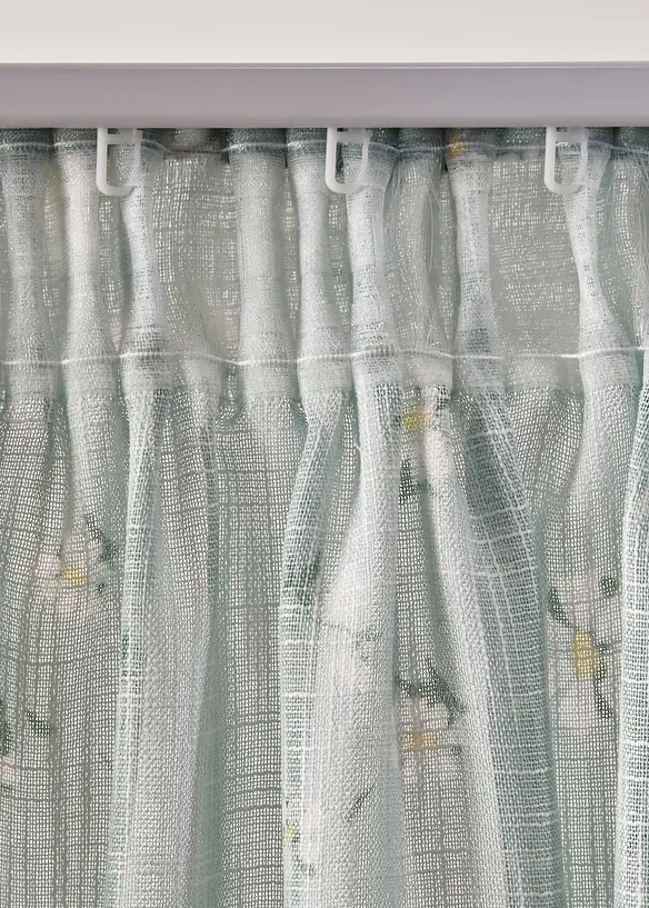 Blommönstrad gardinlängd med återvunnen polyester (1-pack), bonprix