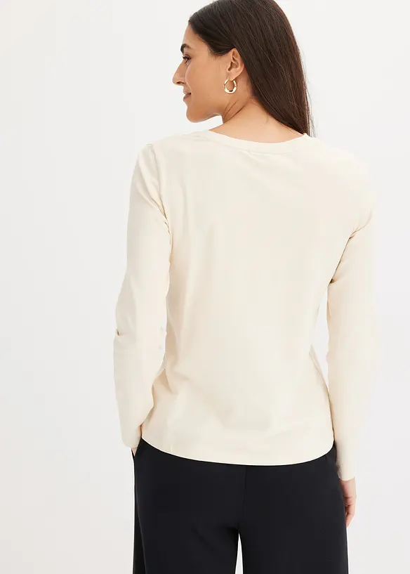 L&aring;ng&auml;rmad topp med ekologisk bomull, bonprix