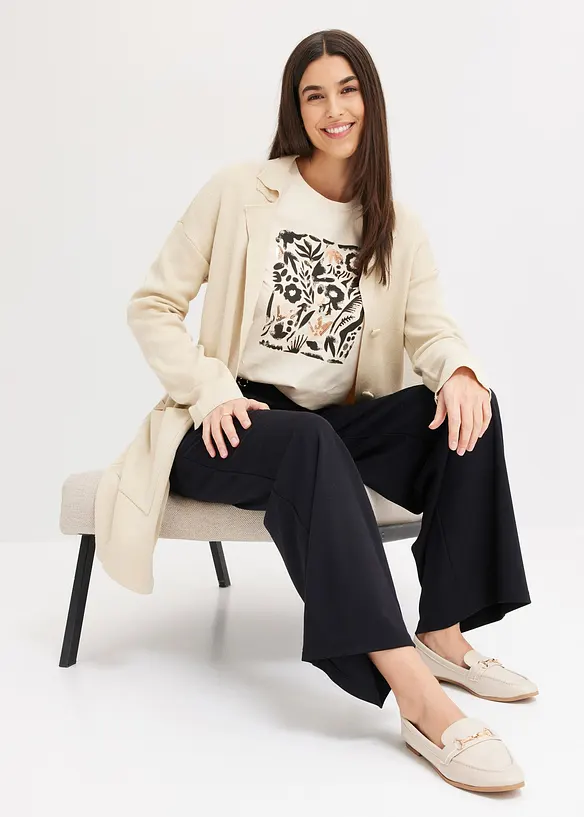 L&aring;ng&auml;rmad topp med ekologisk bomull, bonprix