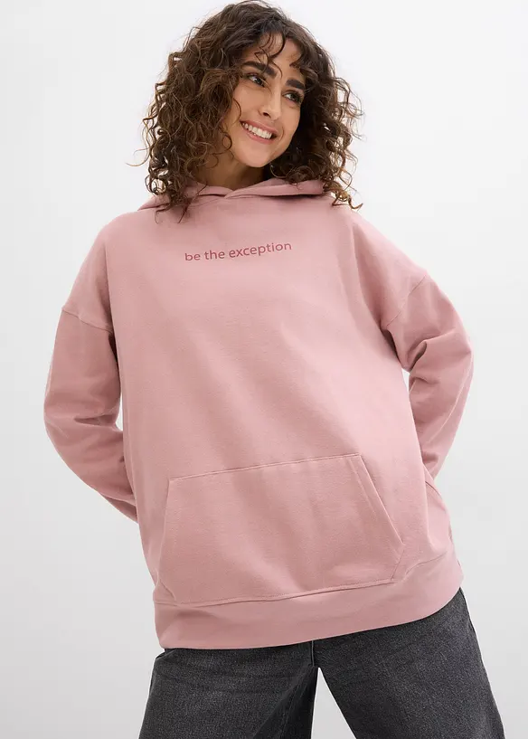 Sweatshirt med huva i ekologisk bomull, bonprix