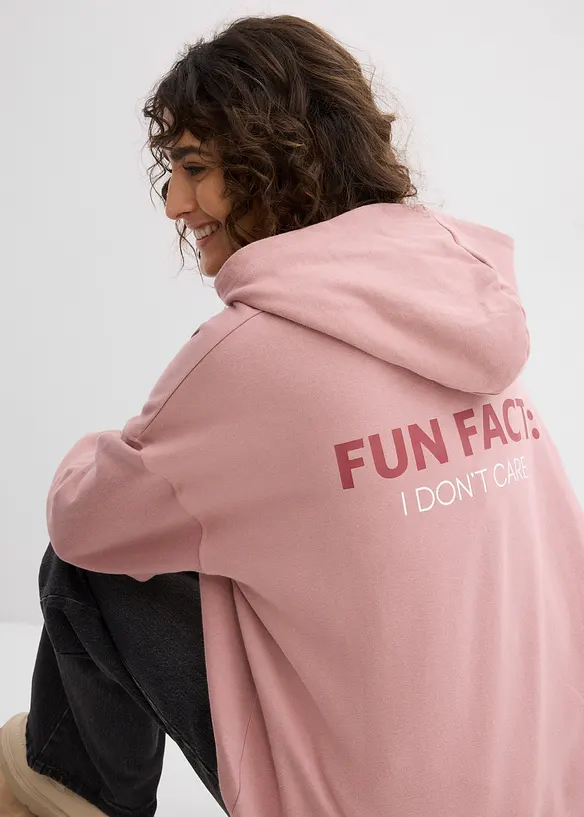 Sweatshirt med huva i ekologisk bomull, bonprix