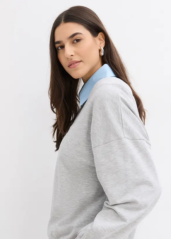 Oversize-sweatshirt av mjuk bomullsmix, bonprix