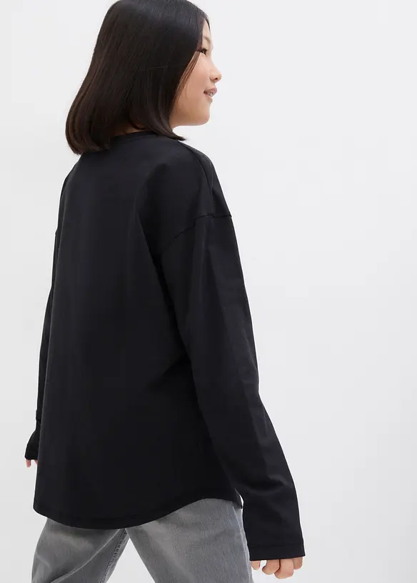 L&aring;ng&auml;rmad topp i ren ekologisk bomull, bonprix