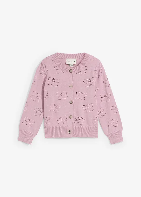Hålmönstrad cardigan för barn, bonprix