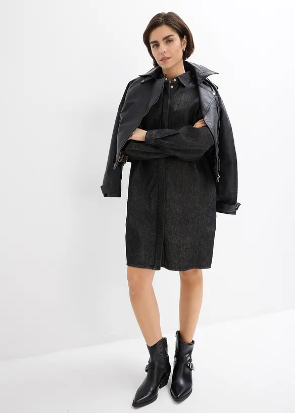 Jeansklänning i oversizemodell, bonprix