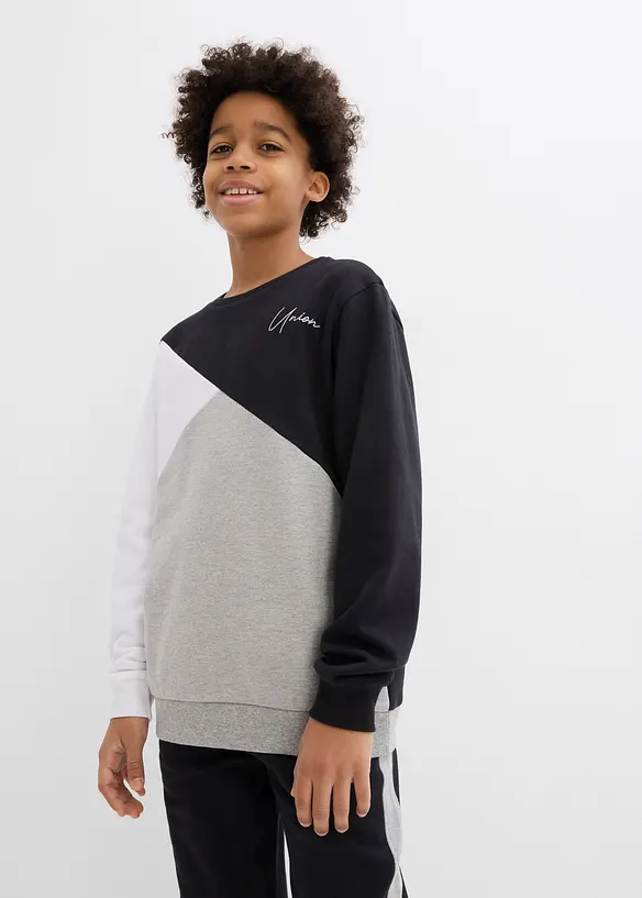 Sweatshirt i ren ekologisk bomull för barn, avslappnad passform, bonprix