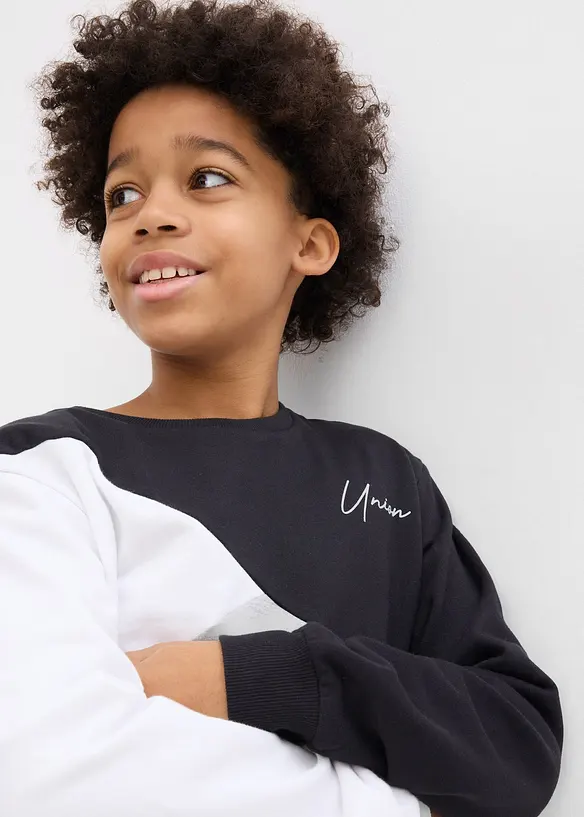 Sweatshirt i ren ekologisk bomull för barn, avslappnad passform, bonprix