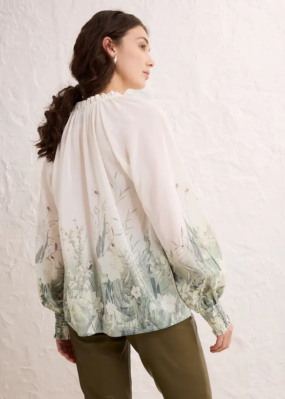 Blus med sidenandel, bonprix