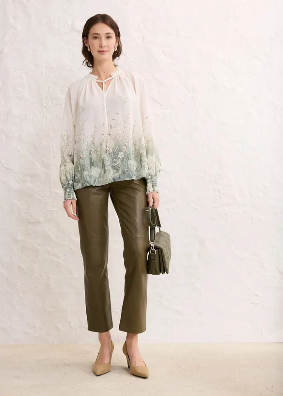 Blus med sidenandel, bonprix