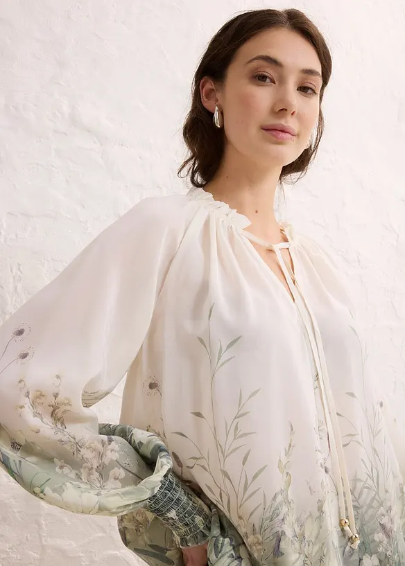Blus med sidenandel, bonprix