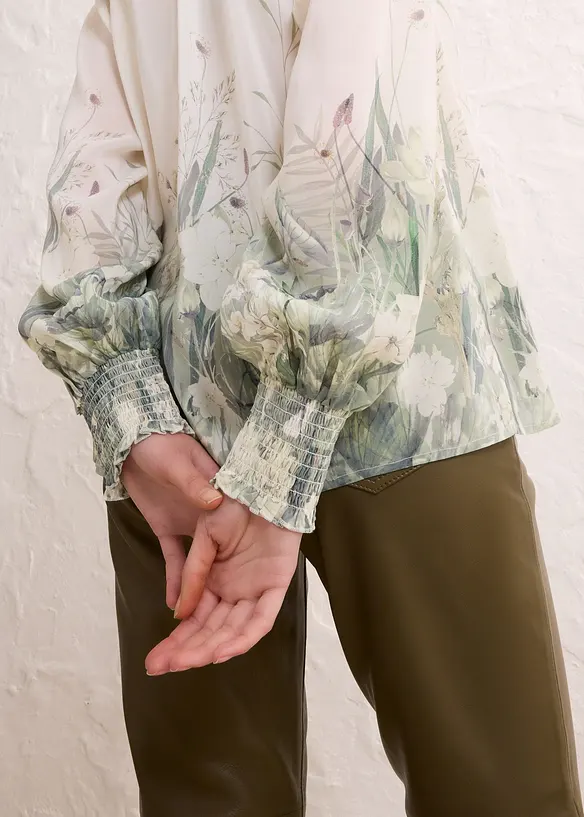 Blus med sidenandel, bonprix
