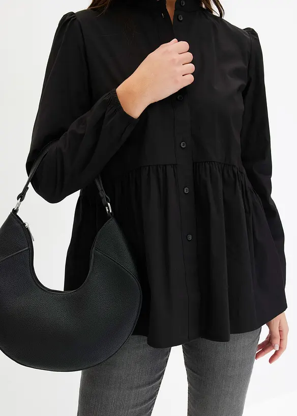 Lång blus  med rynkning, bonprix