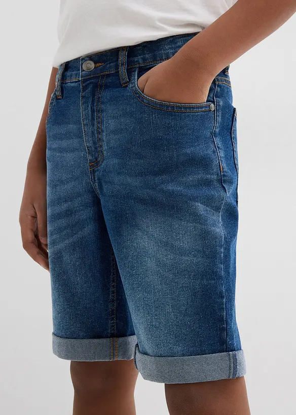 Stretchiga jeansbermudas för barn, Slim Fit, bonprix
