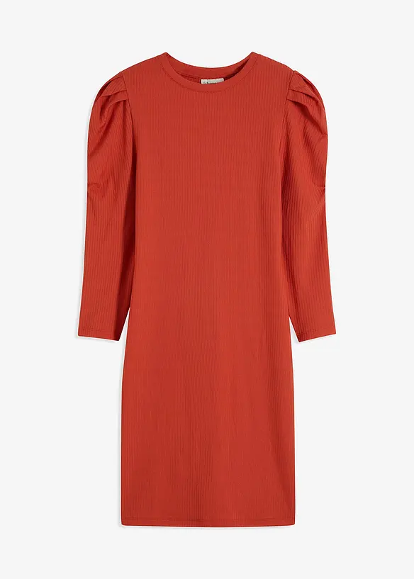 Ribbstickad jerseyklänning, bonprix