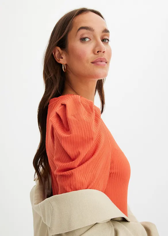 Ribbstickad jerseyklänning, bonprix