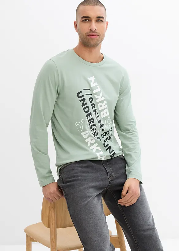 L&aring;ng&auml;rmad T-shirt i ekologisk bomull, bonprix