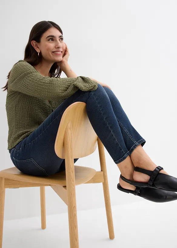 Skinny jeans med hög midja och stretch, bonprix