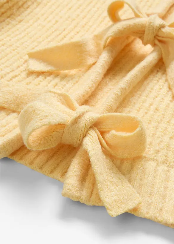 Vändbar cardigan med rosetter, bonprix