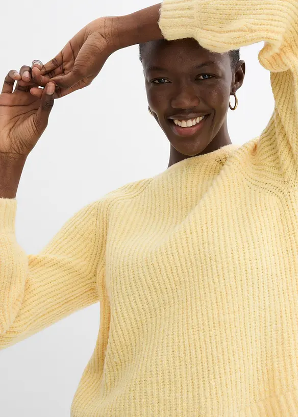 Vändbar cardigan med rosetter, bonprix