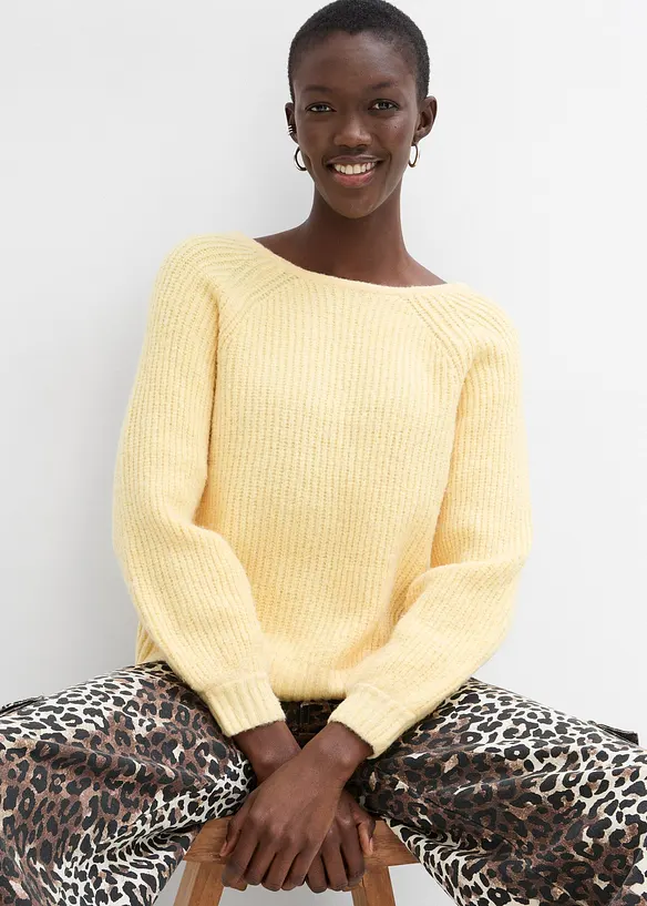 Vändbar cardigan med rosetter, bonprix