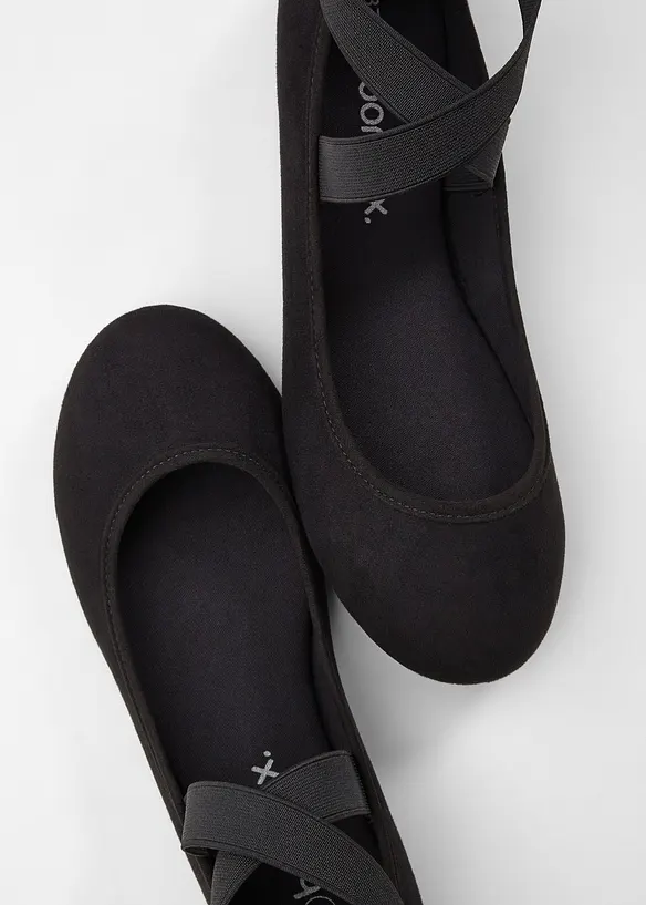 Ballerinaskor med elastiska remmar, bonprix