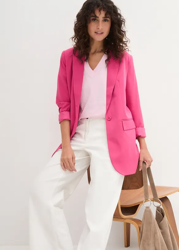 Vid lång topp med V-ringning (5-pack), kortärmad, bonprix