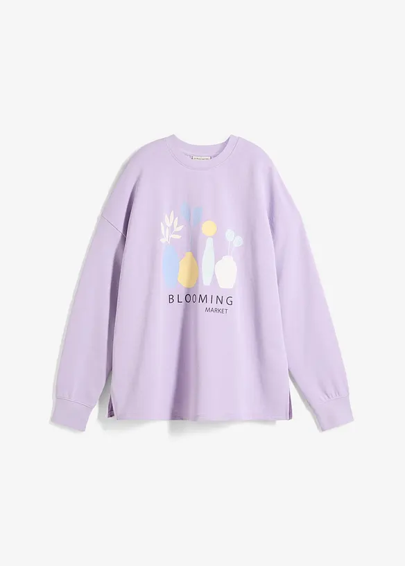 Oversizesweatshirt i bomullsmix, bonprix