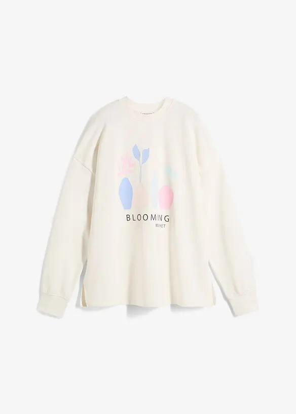 Oversizesweatshirt i bomullsmix, bonprix