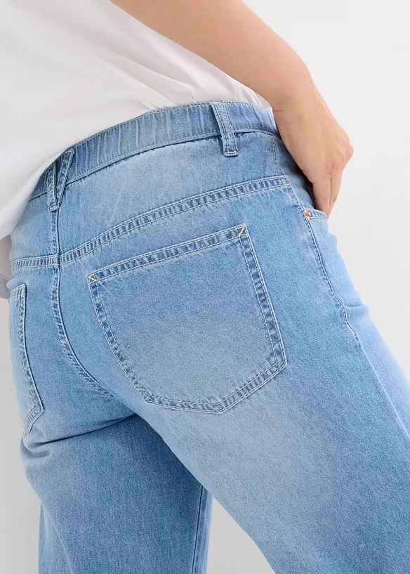 Straight Jeans Mid Waist med bekväm midja, cropped, bonprix