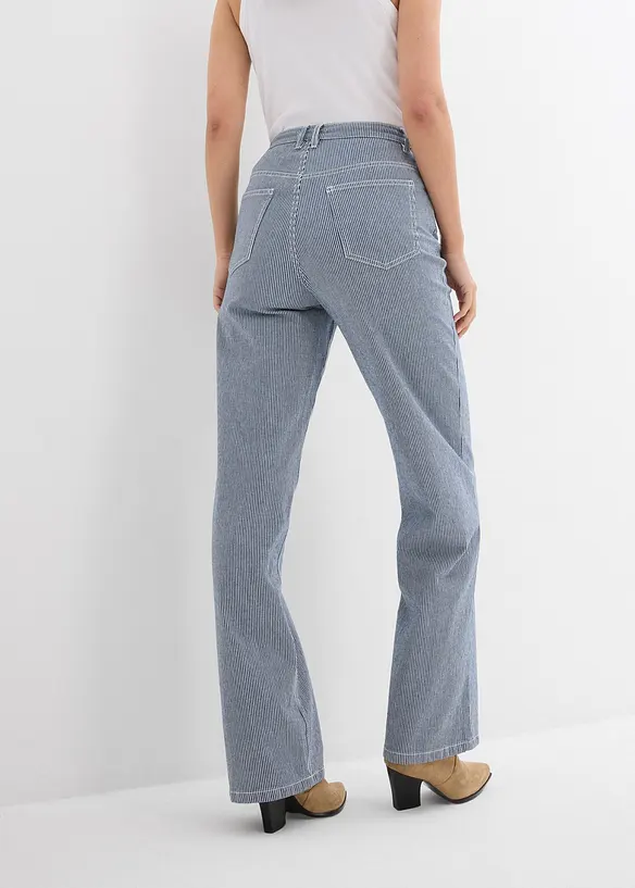 Straight Jeans, High Waist, med ränder, bonprix