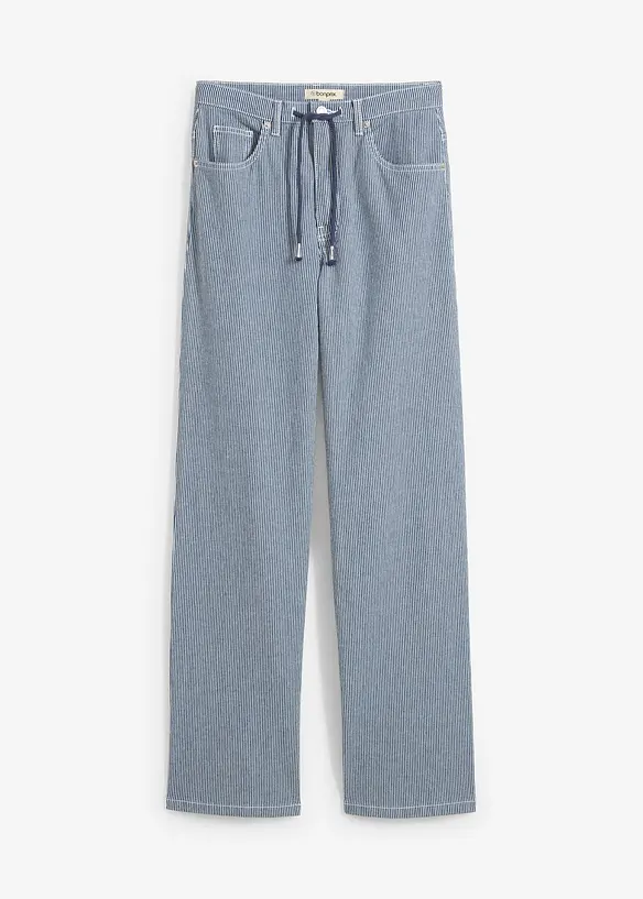Straight Jeans, High Waist, med ränder, bonprix