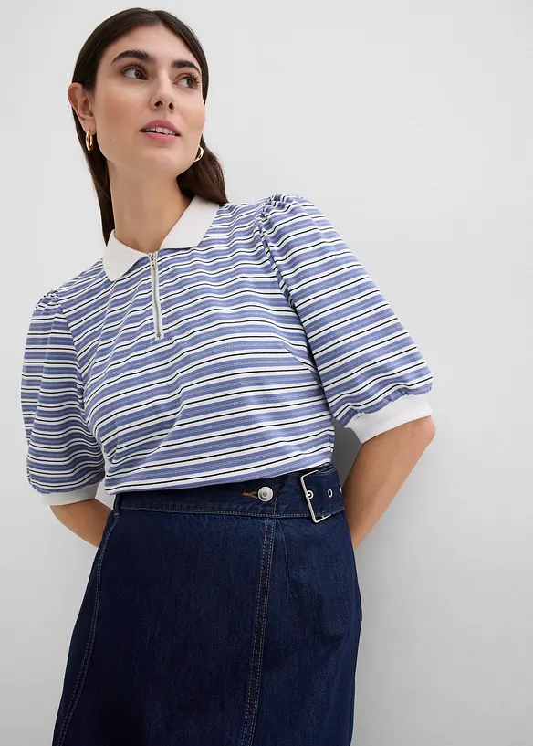 Jeanskjol i omlottstil, Super Soft, bonprix