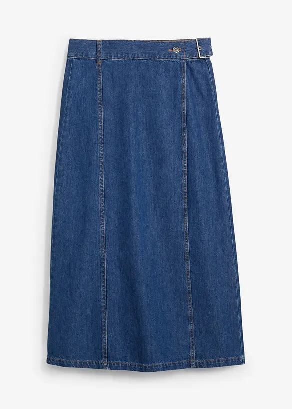 Jeanskjol i omlottstil, Super Soft, bonprix