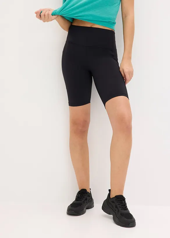 Cykelbyxa i funktionsmaterial med mobilficka, snabbtorkande, bonprix