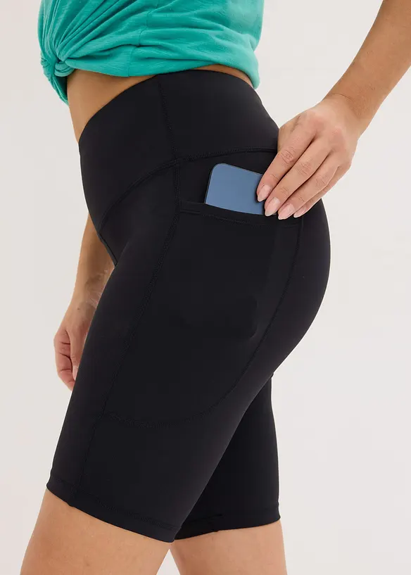 Cykelbyxa i funktionsmaterial med mobilficka, snabbtorkande, bonprix