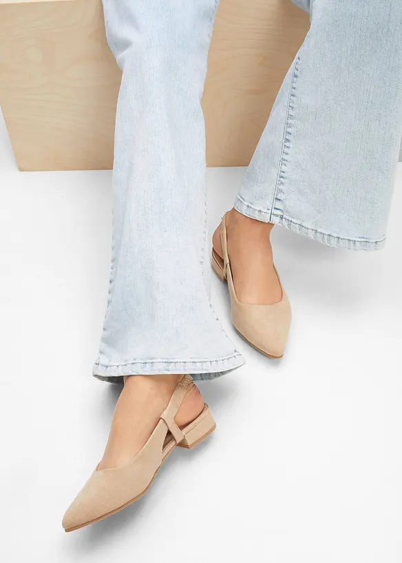 Slingbackpumps med l&aring;g blockklack, bonprix