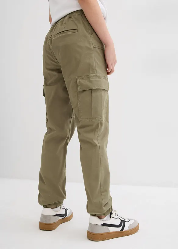 Cargobyxa med påsydda fickor, bonprix