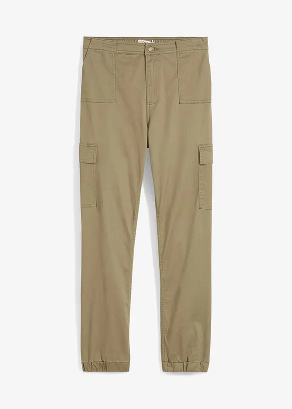 Cargobyxa med påsydda fickor, bonprix