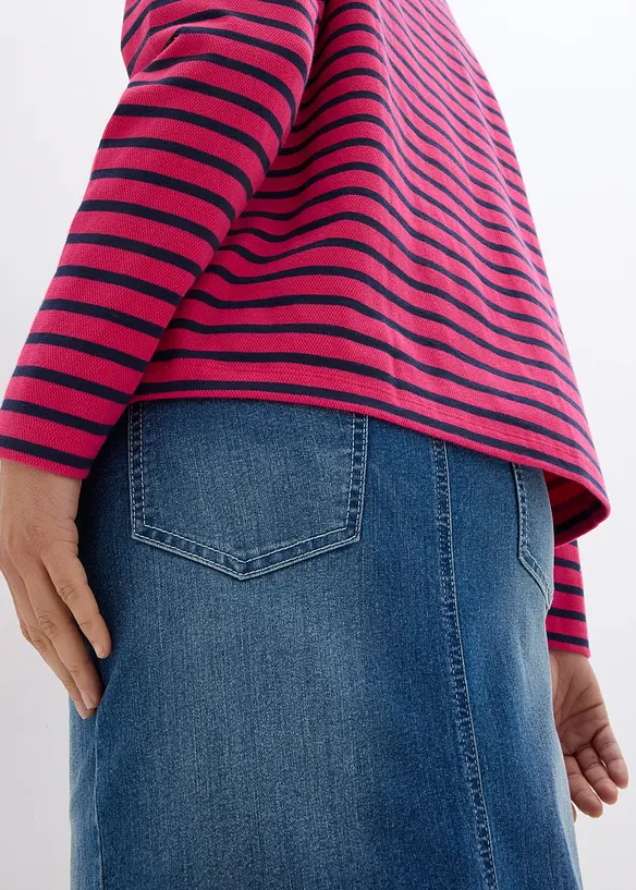 Sweatshirt av material med struktur, bonprix