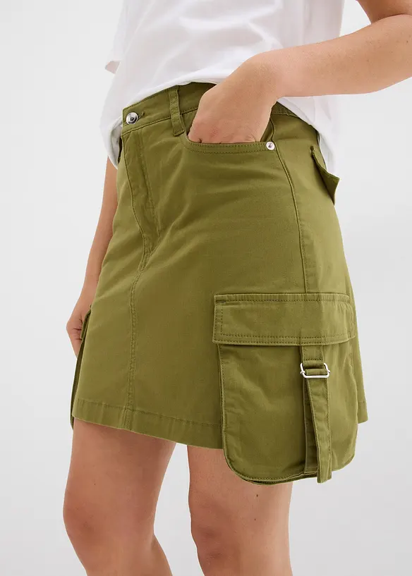 Minikjol av stretchig bomullsmix, bonprix