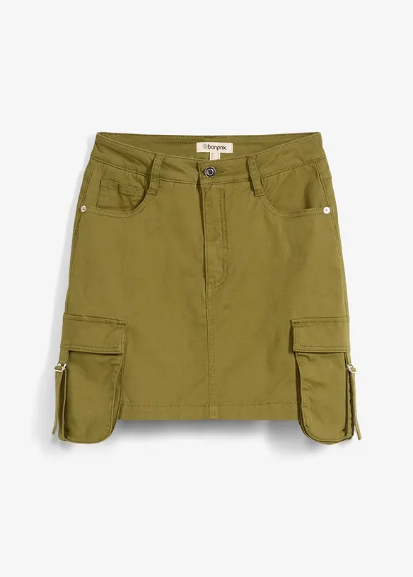 Minikjol av stretchig bomullsmix, bonprix