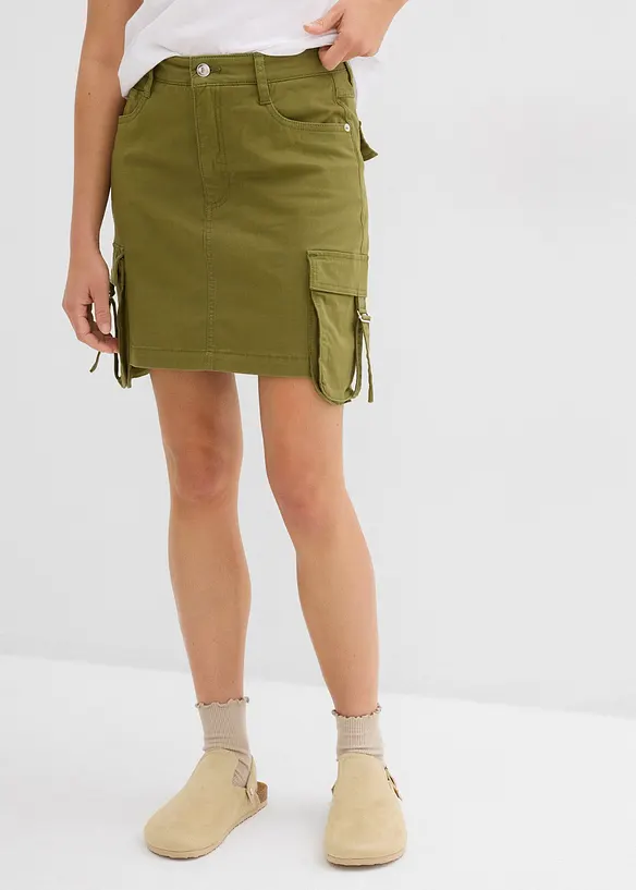 Minikjol av stretchig bomullsmix, bonprix